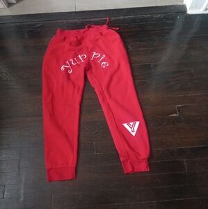 Yup Pie Mens Sweatpants Color Red Size Large Pre Owned Cozy Casual Comfort Logo